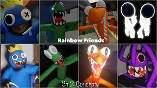 Rainbow Friends vs Rainbow Friends Chapter 2 Concepts Jumpscares [ROBLOX]