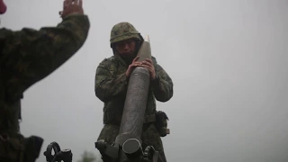 Japanese Ground Self-Defense Force fires artillery down range