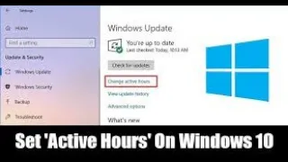 How To Change Active Update Hours In windows 10