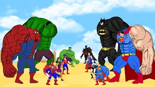 Evolution of HULK, SPIDER-MAN Vs BATMAN And SUPER-MAN : Who Will Win? | SUPER HEROES MOVIE ANIMATION