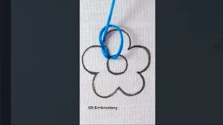 basic stitch !!! very easy blanket stitch flower embroidery tutorial #shorts