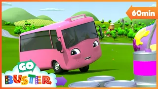 🎨 Learn Colours! Colouring With the Paint Cannon | Go Learn With Buster | Videos for Kids
