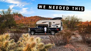 a slow simple weekend in our truck camper | Arizona