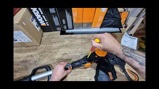 Worx wg173 3in1 strimmer, mini mower, edger, unboxing, assembly and first use review 20v powershare