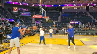 Klay Thompson Makes 19 Straight Three Pointers! Pre-Game Warmup! Courtside Fan Cam!