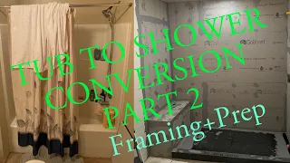 Tub to Walk-in Shower Conversion part 2