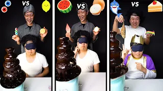 Left or Right Chocolate Fondue Emoji Challenge || Funny Mukbang || TikTok - HUBA