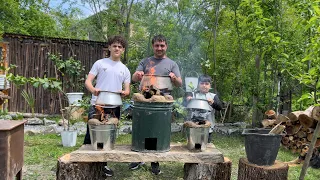 NATIONAL MEAL OF AZERBAIJANI CUISINE DOVGA! MOUNTAIN VILLAGE LIFE | PLAIN YOGHURT HERBS MADE SOUP