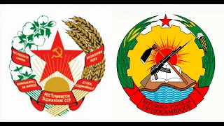 Таджикская ССР 1982 год. Делегация народной ассамблеи Мозамбика в Таджикистане.