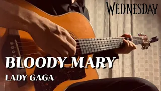 Lady Gaga - Bloody Mary (TikTok Remix) Fingerstyle Guitar [FREE TABS]│웬즈데이 노래 핑거스타일 기타 커버