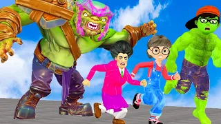 Scary Stranger 3D - NickHulk vs Giant Zombie rescue Tani and Miss T Neighbor - Animation Gaming