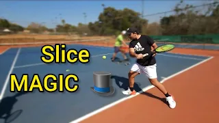 Do this on your  Backhand slice (it's magic)