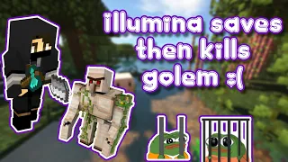 Illumina frees an Iron Golem in Minecraft Speedrun | Illumina1337 Clips