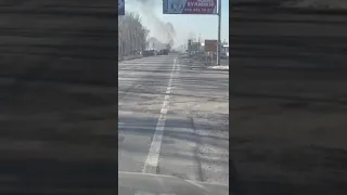 Firefight between Russia and Ukraine on the highway