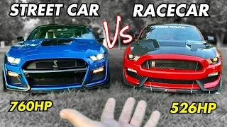 TRACK BATTLE - 2020 GT500 CFTP vs GT350R RACE CAR!| SURPRISING RESULTS!