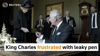 King Charles loses patience with a leaky pen