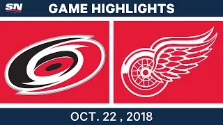 NHL Highlights | Hurricanes vs. Red Wings - Oct. 22, 2018