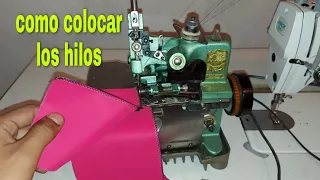 como enhebrar la maquina overlock casera muy fácil.