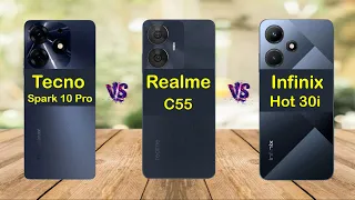 Tecno Spark 10 Pro vs Realme C55 vs Infinix Hot 30i | Mobiles Only
