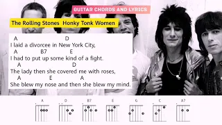 The Rolling Stones - Honky Tonk Women Easy Chords And Lyrics