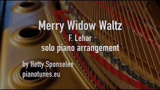 'Merry Widow Waltz' (Lustige Witwe), Lehar, EASY piano arrangement, Free Sheet music at Pianotunes