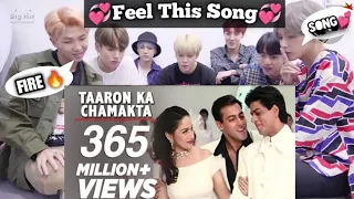 #bts||reaction😘|hindi song |Taaron ka chamakta gehna ho|full video watching#btsarmy #btsmemes