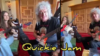 BriTV - For Guitar Lover Quickie Jam By Arielle and Brian May #Brianmay #Arielle #MarieQuisel