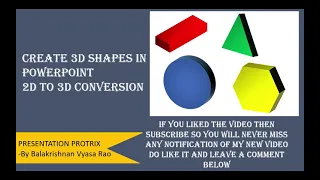 How to create 3D Shapes in PowerPoint | 3D Object in PPT | 2D to 3D conversion |