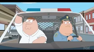 Family Guy - Peter Wipes a Booger On Joe's Police Car!