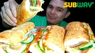 SUBWAY SANDWICH | MUKBANG ASMR | REAL MUKBANG | EATING SHOW