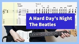 The Beatles - A Hard Day's Night Guitar Cover With Tab