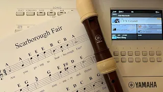 How to record an accompaniment to a song Scarborough Fair.  Yamaha DGX-670. Soprano flute.
