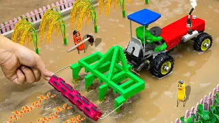 Diy tractor making mini plow machine to plant rice fields | diy water pump | @Sunfarming