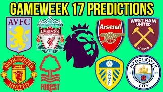 My Gameweek 17 Premier League Predictions