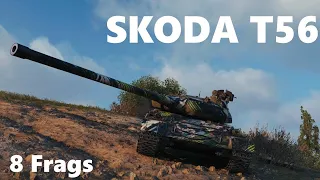 SKODA T 56 The Czechoslovakian broken attacks again 8 Frags - world of tanks complete 4K