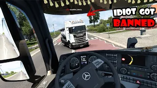 ★ IDIOTS on the road #80 - Idiot got BANNED - Funny Moments ETS2MP - Fails&Wins