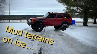 Mud Terrains vs Dedicated Winter Tires on ice: Totally expected outcome