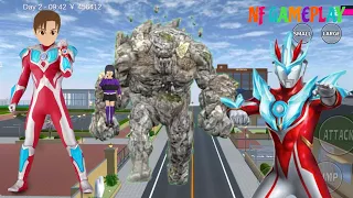 ULTRAMAN GINGA Yuta Selamatkan Mio yang Diculik MONSTER BATU JAHAT - Sakura School Simulator