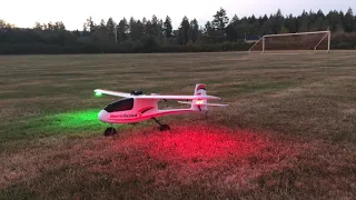 HobbyZone AeroScout S night flying with nav lights compilation