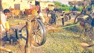 amazing starting old black diesel engine || ruston hornsby || System chaff cutter machine