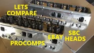 lets compare the procomps vs cheap ebay cylinder heads , s10 sbc 406 aluminum head swap