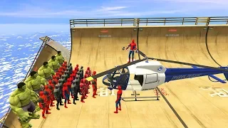 GTA 5 Crazy Ragdolls Spiderman Vs Marvel Heroes (Euphoria Physics, Ragdolls, Fails, Funny Moments)