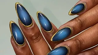 NAIL ART DESIGNS FOR BEGINNERS TUTORIAL GEL-X | james turrell nails | airbrush and chrome nail art