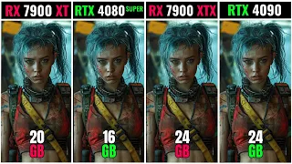 Rtx 7900 Xt Vs Rtx 4080 Super Vs Rx 7900 Xtx Vs Rtx 4090 TEST IN 20 GAMES 1080P - 2K - 4K