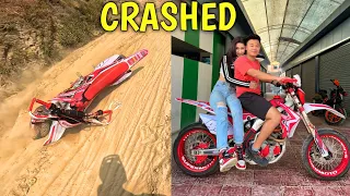 NAYA BIKE CRASH BHAYO🥲 / SUPERMOTARD CROSSFIRE RM250 / @alishakhadgi9769