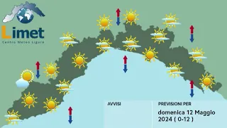 Previsioni Meteo Limet per Domenica 12 Maggio 2024 in Liguria