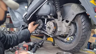 Suzuki Address125 motorcycle drivetrain inspection due to noise problem