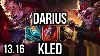 DARIUS vs KLED (TOP) | 14/1/2, Quadra, 8 solo kills, 700+ games, Legendary | EUW Master | 13.16