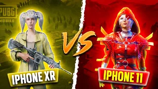 iPhone 11 60fps Vs iPhone XR 60fps PUBG COMPARISON🔥|| TDM M416 ONLY | Who Will Win?  #dextersgaming