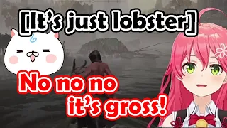 Miko screams in panic after seeing a lobster and thought it as G【Hololive/Eng Sub】